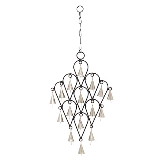 Black Metal Eclectic Windchime, 9" x 1" x 22"